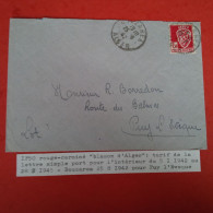 LETTRE ALGERIE BOUZAREA BLASON D ALGER POUR PUY L EVEQUE 1942 - Cartas & Documentos