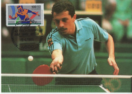 Germany Deutschland 1989 Maximum Card, Fur Den Sport, Tischtennis, Table Tennis, Dortmund - 1981-2000