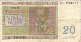 BELGIE - 20 FRANK - 03-04-1956 - Nr Q12 993060 - ROLAND DE LASSUS & PHILIPPUS DE MONTE - Autres & Non Classés