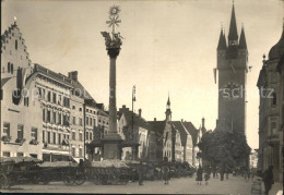 72007196 Straubing Hauptstrasse Stadtturm Und Dreifaltigkeitssaeule Straubing - Straubing