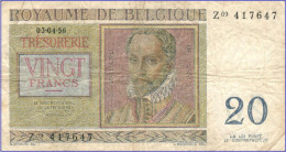 BELGIE - 20 FRANK - 03-04-1956 - Nr Z09 417647 - ROLAND DE LASSUS & PHILIPPUS DE MONTE - Sonstige & Ohne Zuordnung