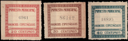 ESPAGNE / ESPANA / SPAIN - MADRID "IMPUESTO MUNICIPAL" Annuncios Espectaculos 20c, 30c Y 40c - Nuevo - Revenue Stamps