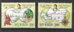 SAN MARINO - 1992 - COLOMBO - SERIE 2 VALORI - NUOVA MNH**( YVERT 1284\5 - MICHEL 1493\4 - SS  1316\7) - Poste Aérienne