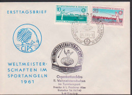 Fishing Poisson Angeln Weltmeisterschaft C.I.P.S. 21.7.1961, Mit SSt. Staatswappen Im Stempel, Cachet Or.-Büro - Máquinas Franqueo (EMA)