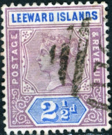 ISOLE LEEWARD, ISOLE SOTTOVENTO, REGINA VITTORIA, 1890, FRANCOBOLLI USATI Scott:GB-LW 3, Yt:GB-LW 3 - Leeward  Islands