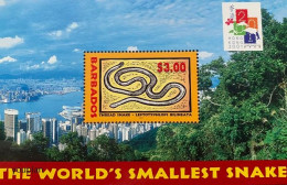 Barbados 2001, The World's Smallest Snake, MNH S/S - Barbados (1966-...)