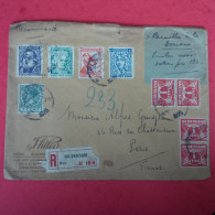 LETTRE RECOMMANDE PAYS BAS POUR PARIS A REMETTRE A LA DOUANE TIMBRES USES - Lettres & Documents