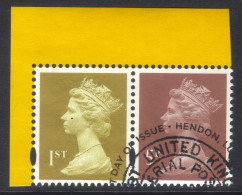 GB 2011 QE2 1st Gold Machin & 5p Used SG U3155 Ex DY2 Aerial Post MPIL (E1067 ) - Machins