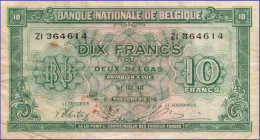 BELGIE - 10 FRANK - 2 BELGAS - 01-02-1943 - Nr Z1 364614 - 10 Francos-2 Belgas