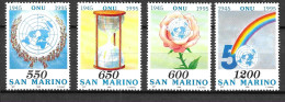 SAN MARINO - 1995 - 50° O.N.U. - SERIE 4 VALORI - NUOVA MNH**( YVERT 1398\1401- MICHEL 1603\6 - SS  1448\51) - Poste Aérienne