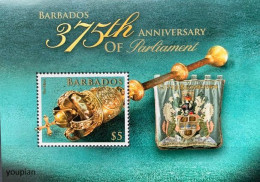 Barbados 2014, 375th Anniversary Of Parliament, MNH S/S - Barbados (1966-...)