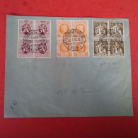 LETTRE BELGIQUE 4 BLOCS 1935 VIEUX BRUXELLES - Cartas & Documentos