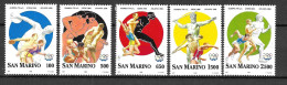 SAN MARINO - 1996 - OLIMPIADI ATLANTA - SERIE 5 VALORI - NUOVA MNH**( YVERT 1433\7- MICHEL 1640\4 - SS  1483\7) - Poste Aérienne