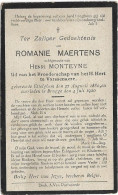 Doodsprentje  *  Maertens Romanie (° Ettelgem 1880 / + Brugge 1920) X Monteyne Henri - Religion & Esotérisme