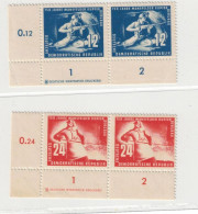 1950, Mansfelder Kupferbergbau Eckrandpaar Mit Druckvermerl - Unused Stamps