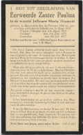 Doodsprentje  *  Zuster Paulina - Desmedt Marie (° Ruiselede 1850 / Jabbeke 1935) - Religion & Esotérisme