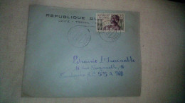 Timbre Congo-Brazzaville  Poste Aérienne Enveloppe Officielle République Du Congo Unitè Travail Patrie  // Djambala 1964 - Usati