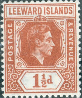 ISOLE LEEWARD, ISOLE SOTTOVENTO, RE GIORGIO VI, 1938, FRANCOBOLLI NUOVI (MNH**) Scott:GB-LW 106, Yt:GB-LW 92 - Leeward  Islands