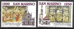 SAN MARINO - 1995 - BASILICA S. CROCE FIRENZE - SERIE 2 VALORI - NUOVA MNH**( YVERT 1402\3- MICHEL 1609\10 - SS  1452\3) - Luchtpost