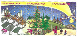 SAN MARINO - 1995 - NATALE - TRITTICO - NUOVO MNH**( YVERT 1429\3- MICHEL 1636\8 - SS  1478\80) - Posta Aerea