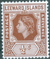 ISOLE LEEWARD, ISOLE SOTTOVENTO, REGINA ELISABETTA II, 1954, FRANCOBOLLI NUOVI (MNH**) Scott:GB-LW 133, Yt:GB-LW 119 - Leeward  Islands