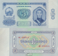 Mongolei Pick-Nr: 37a Bankfrisch 1966 5 Tugrik - Mongolie