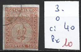 ITALIE PARME 3 Oblitéré Côte 40 € - Parma