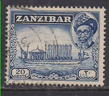 Zanzibar 1957 QE2 20cents Blue Used SG 361 ( G1355 ) - Zanzibar (...-1963)