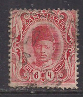 Zanzibar 1908-09 KEV11 6c Red Used SG 227 ( H719 ) - Zanzibar (...-1963)