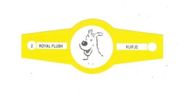 2) Bague De Cigare Série Tintin Jaune Blanche Royal Flush Kuifje Milou Chien Dog Cane En Superbe.Etat - Oggetti Pubblicitari