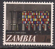 Zambia 1968 QE2 1n Lusaka Cathedral MLH SG 129 ( M939 ) - Zambie (1965-...)