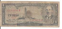 CUBA 1 PESO 1957 VG+ P 87 B - Cuba