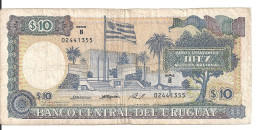 URUGUAY 10 PESOS ND1995 VF P 73B B - Uruguay