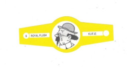 6) Bague De Cigare Série Tintin Jaune Blanche Royal Flush Kuifje Professeur Tournesol En Superbe.Etat - Werbeobjekte