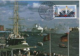 Germany Deutschland 1989 Maximum Card, 800 Jahre Hamburger Hafen, Hamburg, Ship Ships Port - 1981-2000