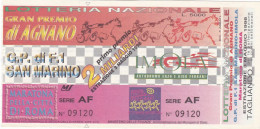 BIGLIETTO DELLA LOTTERIA - NAZIONALE - GRAN PREMIO DI AGNANO - G.P. DI F.1 SAN MARINO - ESTAZIONE 3/5/1998 - Biglietti Della Lotteria