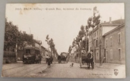 CPA 69 BRON Grande Rue Terminus Du Tramway - Bron