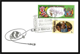 66543 Apollo 12 Splashdown 24/11/1969 Rarotonga Cook Islands Espace Space Lettre Cover - Ozeanien