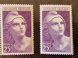 FRANCE Variété Yvert N° 731 Tache Violette à Droite Du F De 25 F  **MNH - Ungebraucht