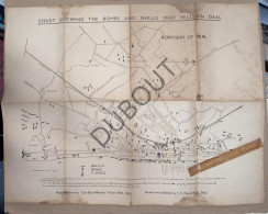 Deal, Kent, England - Chart Showing The Bombs And Shells That Fell On Deal 1945  (V2930) - Manuscripts