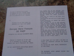 Doodsprentje/Bidprentje  Georges Marie François DE PAEP   Vrasene 1914-1990  (Echtg Elisabeth BECK) - Religion & Esotérisme