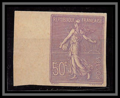 France N°161 50 C Type Semeuse Lignée (*) Mint No Gum TB Essai (trial Color Proof) Non Dentelé Imperf BDF Violet - 1872-1920