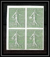 France N°161 50 C Type Semeuse Lignée (*) Mint No Gum TB Non Dentelé Imperf Bloc 4 - 1872-1920
