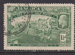 Jamaica 1919 KGV 1  1/2d Green Used War Contingent SG 80 ( D1209 ) - Jamaica (1962-...)