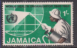 Jamaica 1969 QE2 1/-d WHO Malaria Eradication Used SG 278 ( A1466 ) - Jamaica (1962-...)