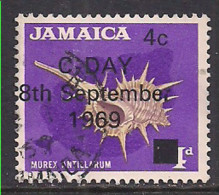 Jamaica 1969 QE2 4ct On 4d Ovpt C Day 8th Sept 1969 Used SG 283 ( E164) - Jamaica (1962-...)