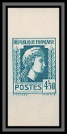 France N°644 Marianne Série D'Alger Non Dentelé (Imperf) Bord De Feuille Essai Trial Color Proof - Prove Di Colore 1900-1944