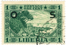 LIBERIA, PAESAGGI, LANDSCAPE, 1920, FRANCOBOLLI USATI Scott:LR O116, Yt:LR S108 - Liberia