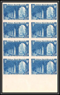 France N°888  Abbaye De St-Wandrille (eglise Church) Non Dentelé ** MNH (Imperf) Bloc 8 Cote Maury 400 Euros - 1951-1960