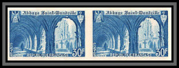 France N°888 Abbaye De St-Wandrille (eglise Church) Non Dentelé ** MNH (Imperf) Paire Cote Maury 100 Euros - 1951-1960